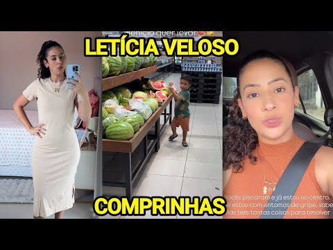 Letícia Veloso shows off her grocery shopping haul.