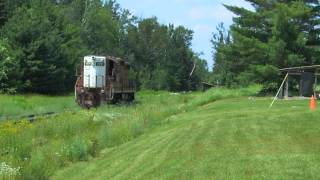 preview picture of video 'Escanaba & Lake Superior SD9 # 1221 Weed-Whacks Through Randville, Michigan (July 5, 2013)'