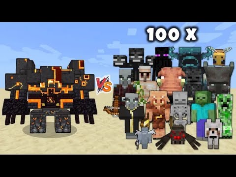 NETHERITE MONSTROSITY vs Every Minecraft Mob in Minecraft x100 - Netherite.