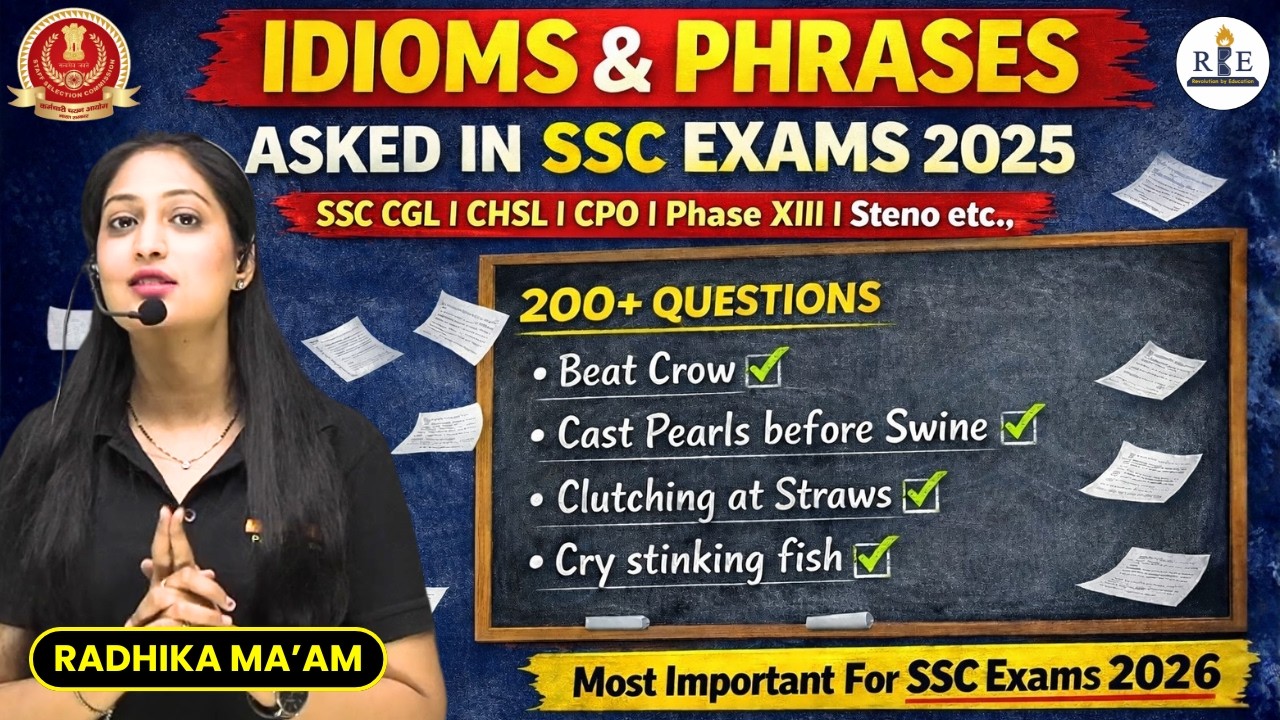 Idioms and Phrases | Asked in SSC Exams 2025 | SSC CGL | CHSL | Steno etc. | By Radhika Mam