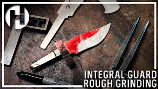 Rough Grinding an Integral Guard Damascus Hunter