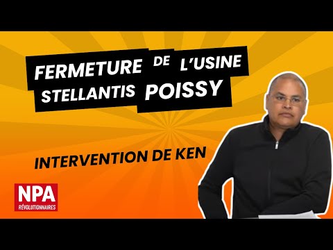 Fermeture du site de Poissy, intervention de Ken de Sud Stellantis Poissy lors d'un rassemblement