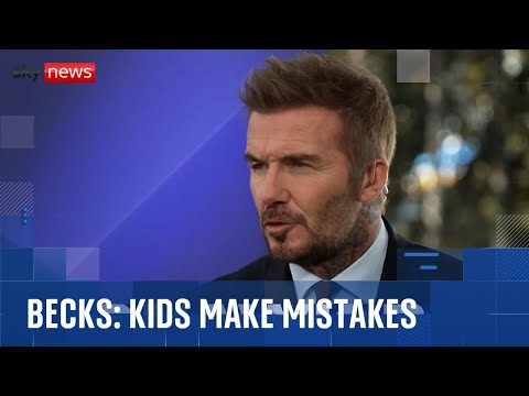 Sir David Beckham speaks at Davos after Brooklyn Peltz-Beckham attack