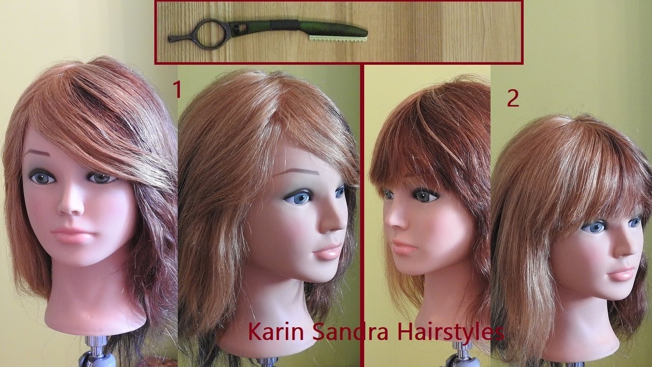 How To Cut Long Side Bangs With Feather Styling Razor Easy Twist