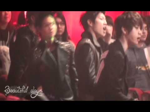 [FANCAM]110120 BEAST 비스트 YOSEOB checking out TAGGED Junhyung @ Seoul Music Awards