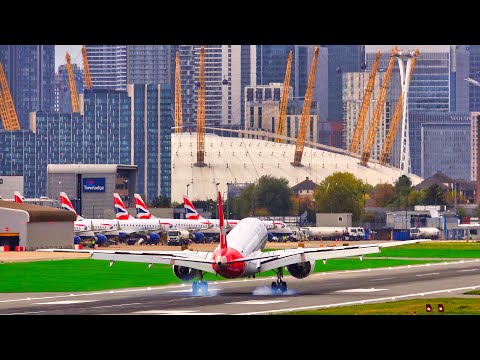 23 MINS SPECTACULAR STEEP LANDINGS & TAKEOFFS at London City Airport | 4K | Plane Spotting at LCY!