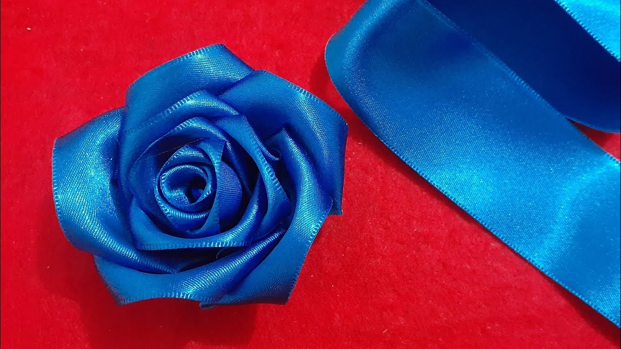 Como Fazer Rosa de Fita de Cetim Super Fácil/How to make a Ribbon Rose🌹