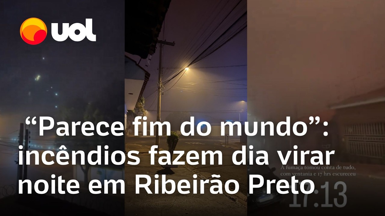 Incêndio e fumaça em SP fazem 'dia virar noite' em Ribeirão Preto: 'Parece o fim do mundo'; vídeos