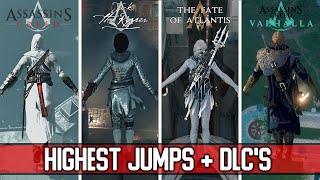 Jumping from the HIGHEST POINT in every Assassin&#39;s Creed + DLC&#39;s (2007-2020) [PC 4K60]