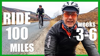 Training to cycle 100 miles April - video 2, weeks 3-6