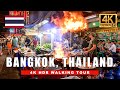 BANGKOK Thailand 4K Walking Tour Night Market Food Tour 4K HDR 60fps