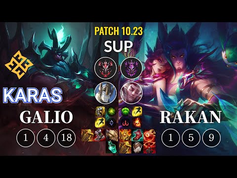 EM Karas Galio vs Rakan Sup - KR Patch 10.23