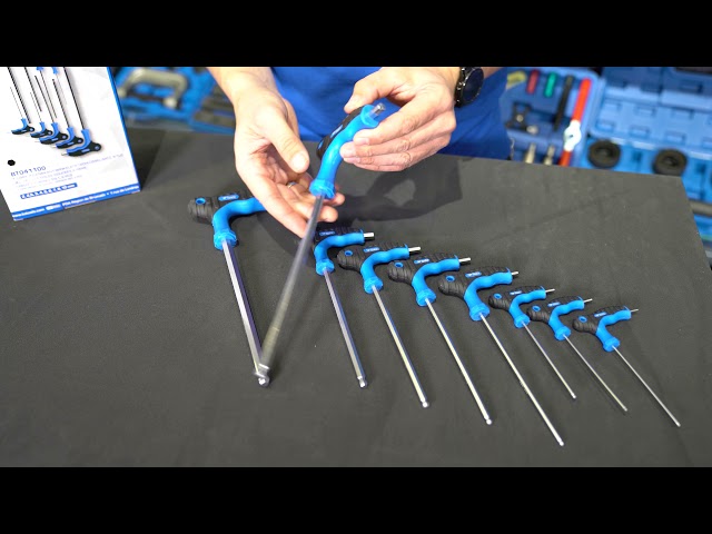 Video teaser for BRLLIANT TOOLS BT041100 T-Griff-Kugelkopf-Winkelstiftschlüssel-Satz, 9-tlg [Powered by KS Tools]