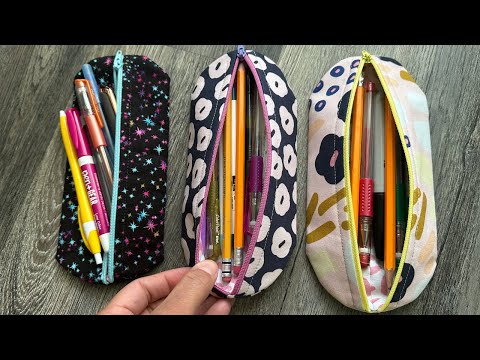Part of a video titled Easy Pencil Pod Zipper Pouch: Step-by-Step Sewing Tutorial