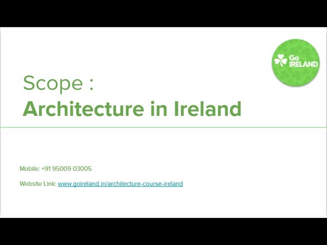 Scope of Architecture in Ireland