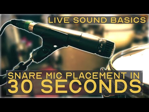 LIVE SOUND BASICS How to position a SNARE microphone in 30 SECONDS!