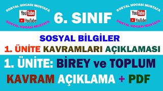 6.Sınıf Sosyal Bilgiler 1.Ünite: Birey ve Toplum Ünite Kavramları videosu