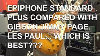Video thumbnail for Epiphone Les Paul Standard Plus Top Pro compared to Gibson Jimmy Page LP Review   tonymckenziecom by tonymckenziecom