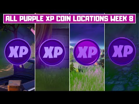 All 4 Purple XP Coins Locations Week 8! - Secret XP Coins Fortnite Chapter 2 Season 2