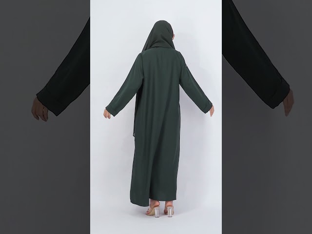 عباية خضراء حرير بارد