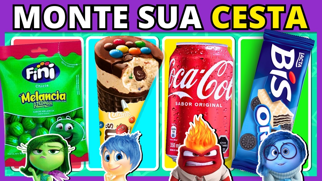 Monte sua CESTA de DOCES Divertida Mente 🍧🍫🍭 | Escolha os Doces e Monte sua Cesta | #quiz #buuquiz