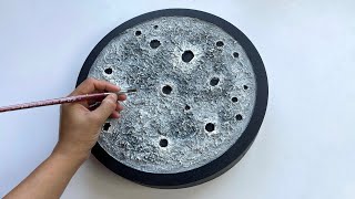 Decorative Moon Art | Create Elegant Textured Moon Wall Art | Moon Texture painting