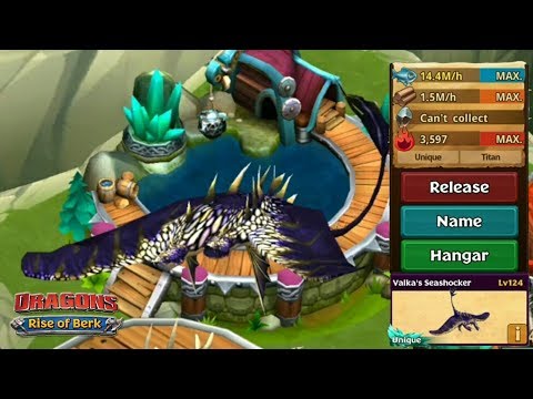 Valka's Seashocker, Max Level 124 - Unique Seashocker Dragon | Dragons: Rise of Berk
