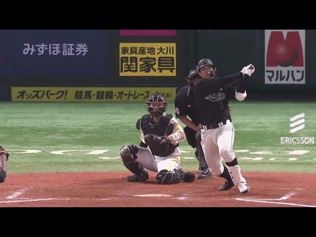 【9回表】土壇場で意地の一発!! マリーンズ・中村奨吾 第12号ソロホームランで試合を振り出しに戻す!! 2022年9月23日 福岡ソフトバンクホークス 対 千葉ロッテマリーンズ