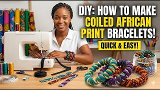 You Won't Believe These Hair Ties Became This Gorgeous African Fabric Bracelet!