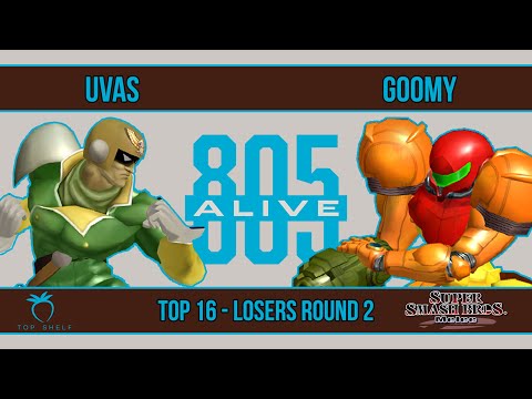 805 Alive - Uvas (Captain Falcon / Falco) VS Goomy (Samus) - SSBM - Top 16 (Losers Round 2)