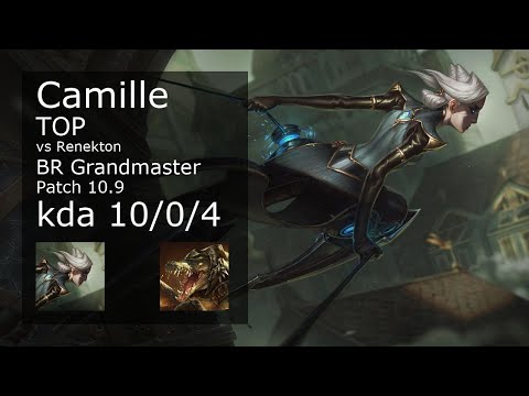 Camille Top vs Renekton - BR Grandmaster 10/0/4 Patch 10.9 Gameplay