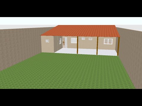Projeto Casa meia água - edícula moderna 12m x 9m