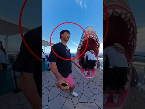 This man daringly slides down the slide‼️😱