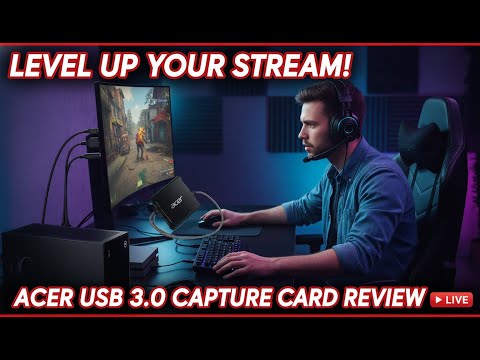 acer USB 3.0 Video Capture Card, HDMI Capture Card for Streaming with 4K Loop-Out & USB A/C | 1080P 60Hz HD | Video Audio Game Capture for PS5/PS4/Switch2/Xbox/Camera/PC/Mac - Black video review thumbnail