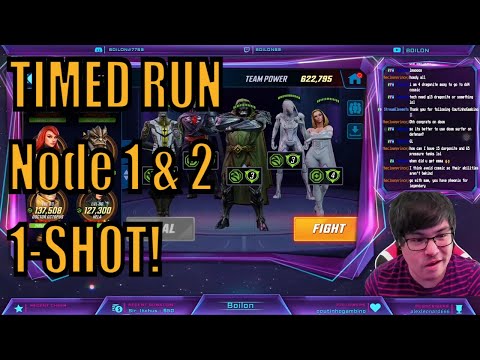 DD4 Timed Run: Node 1 & 2 1-SHOT! Marvel Strike Force