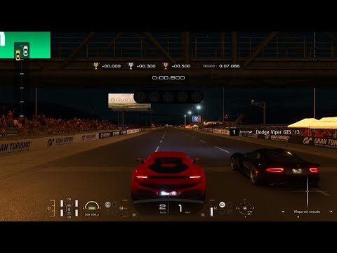Gran Turismo 7.Duelo de velocidad Ferrari 296 GTB vs Dodge Viper GTS