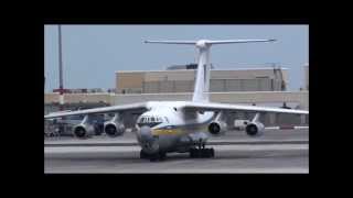 Perfect touch down and landing of Ilyushin il-76 md in Malta