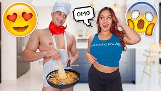 COOKING WEARING THIS TO SEE HER REACTION! *Got Juicy*