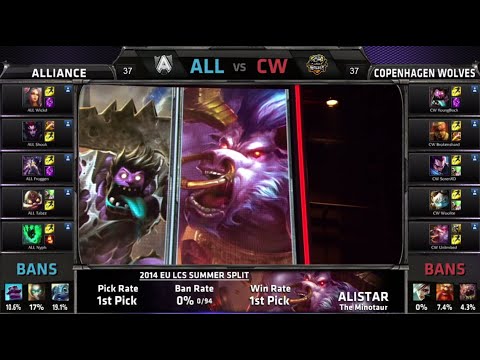Alliance vs Copenhagen Wolves | S4 EU LCS Summer 2014 Week 10 Day 2 | ALL vs CW W10D2 G3