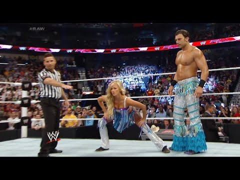 WWE RAW Emma & Santino Marella vs Summer Rae & Fandango 4/7/14