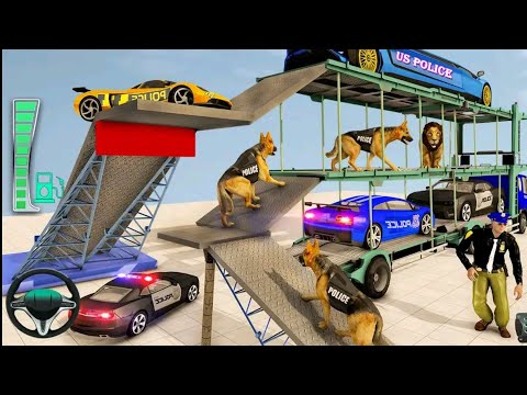 Us Police Cop Car Transporter Truck 2019 - Mobil Balap Truck Simulator - Android Gameplay