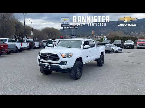2016 Toyota Tacoma 4WD Double Cab V6 Auto SR5 in White for sale at Bannister Chevrolet Penticton in Penticton, BC