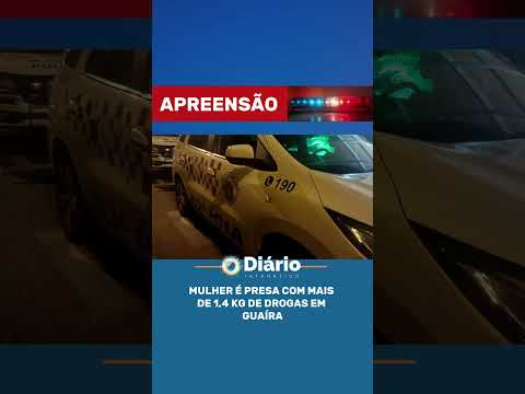 Uma mulher de 22 anos foi presa em flagrante após a Polícia Militar apreender 1,4 kg de cocaína e cr