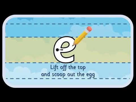 'e' letter formation