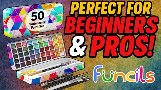 Funcils Watercolor Paint Set: Travel Kit for Adults, Kids, Beginners, & Pros!