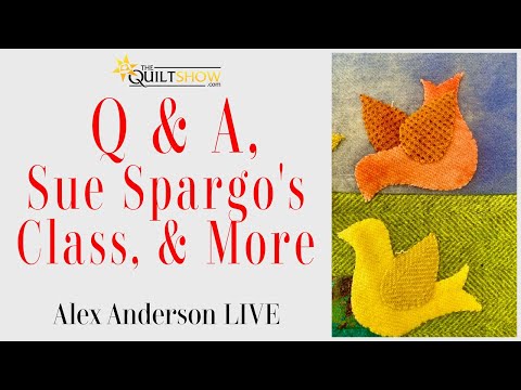 Alex Anderson LIVE - Q & A, What I Did in Sue Spargo's Class & More