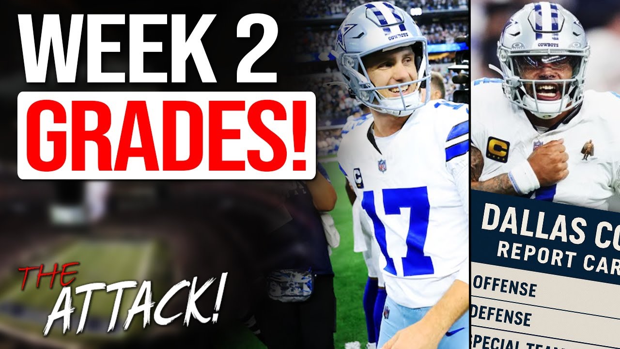 Dallas Cowboys WEEK 2 GAME GRADES! Dak Prescott & Brandon Aubrey TO THE RESCUE!