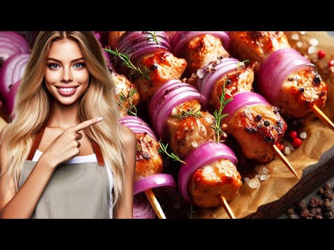 HOW to Make Kabobs in the Oven with Pork and Red Onions (EASY Pork Kabobs Recipe)
