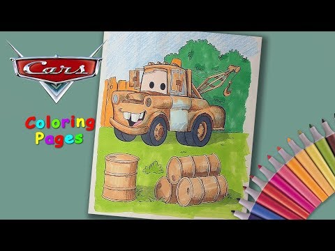 Disney Cars Coloring Pages. Coloring Mater. Cars Coloring book for kids. Video