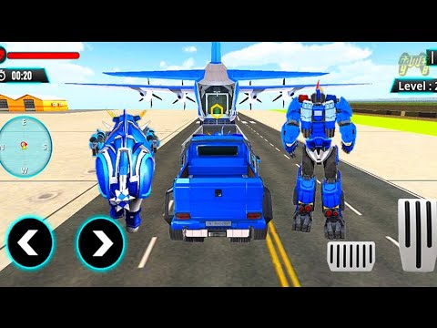 Police Robot Car Rhino Transform: Robot Police Plane Transport Game - Android Gameplay